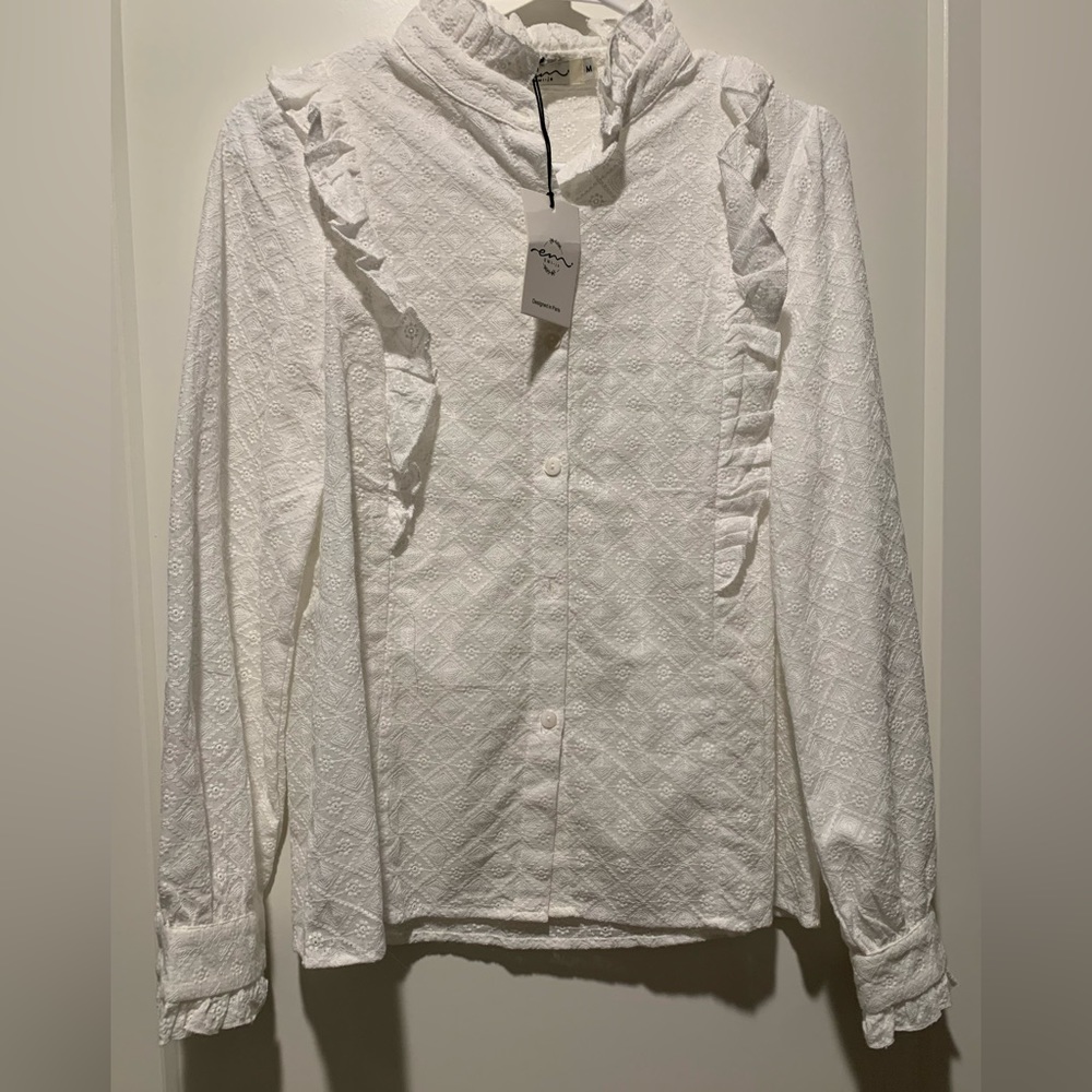 White Ruffled Blouse